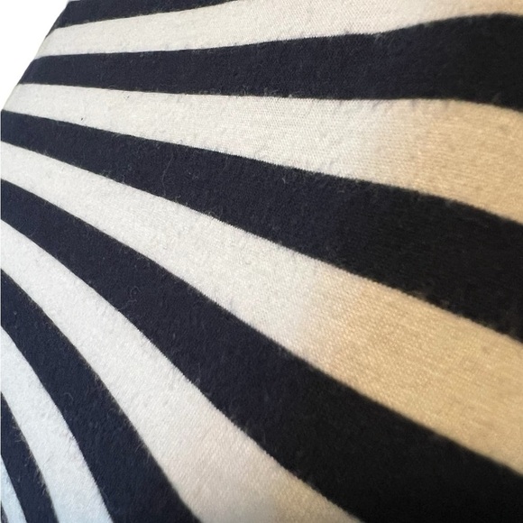 Chaps Side Ties Short Sleeve Black and White Striped Top Size Large​​​​ - Picture 3 of 15